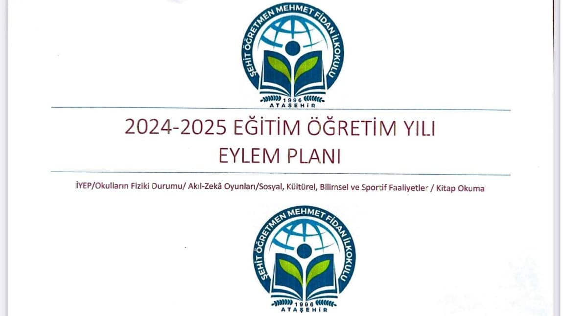2024 - 2025 Eğitim Öğretim Yılı Okul Eylem Planı
